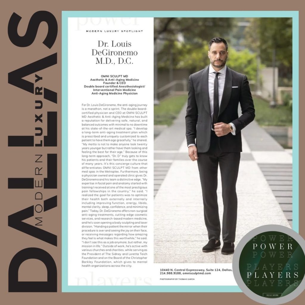 Dr. DeGironemo of OMNI SCULPT featured in Modern Luxury Dallas Power Players spotlight
